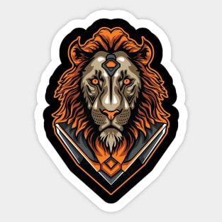 Lion cyborg illustration Sticker